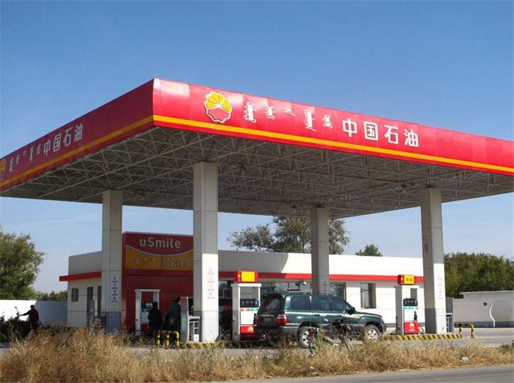 西藏加油站钢结构网架案例1